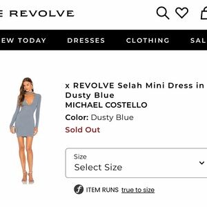 Michael Costello x Revolve blue dress